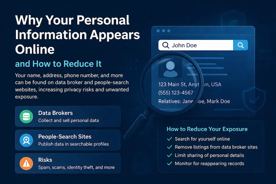 How personal information appears online through data brokers and people-search websites, with tips to reduce exposure
