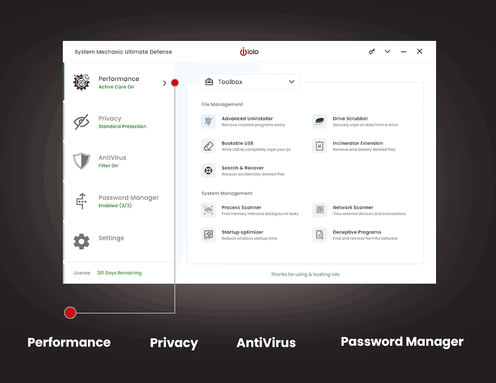 System Mechanic 22.7 Dashboard