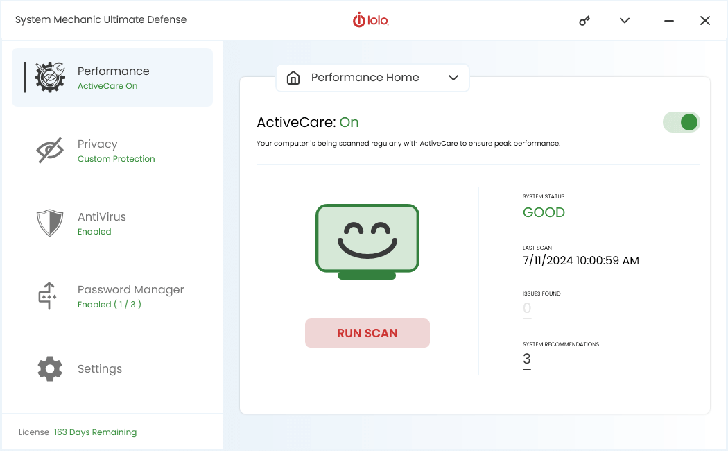 System Mechanic ActiveCare