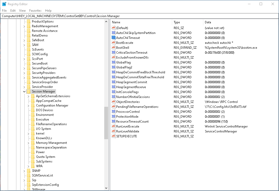 Chkdsk countdown registry - AutoChkTimeout