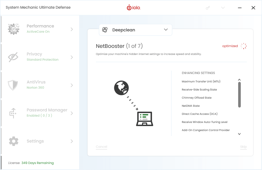 Netbooster Working on Internet Settings