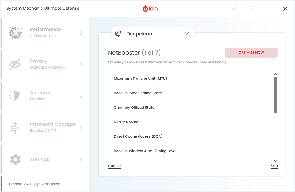 Netbooster Optimizing Internet Settings