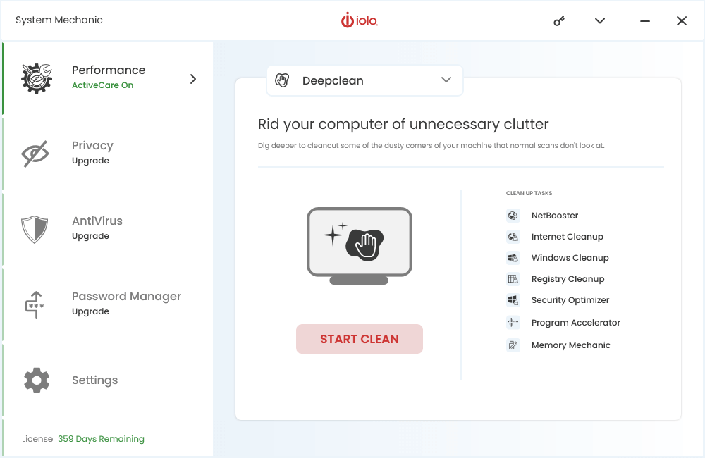 System Mechanic - Deepclean Tool