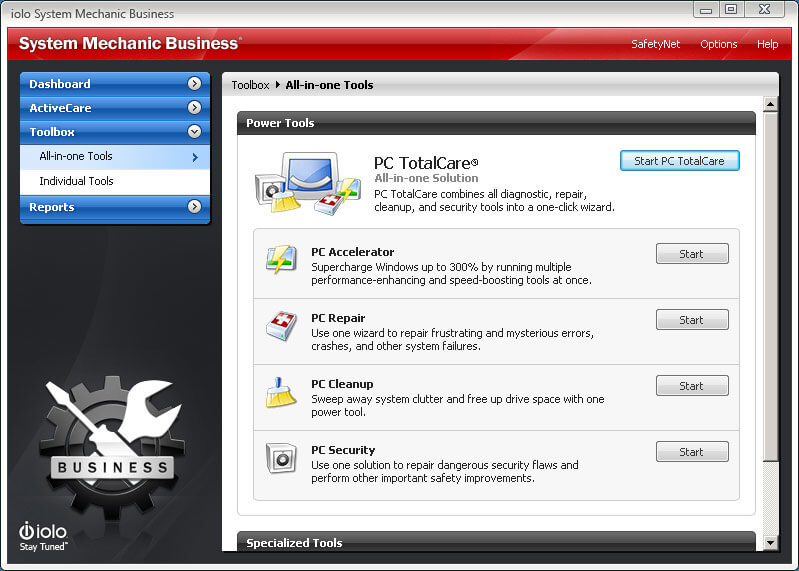 System Mechanic Business Window