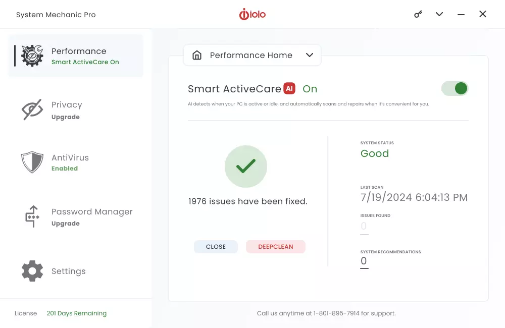 System Mechanic Pro Dashboard
