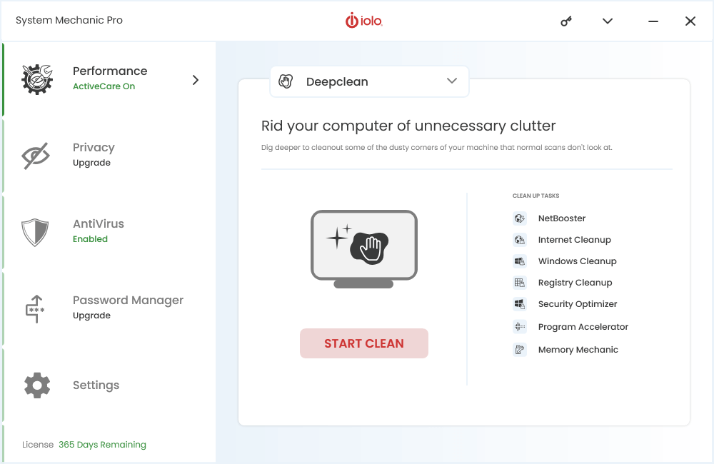 System Mechanic Pro Deepclean