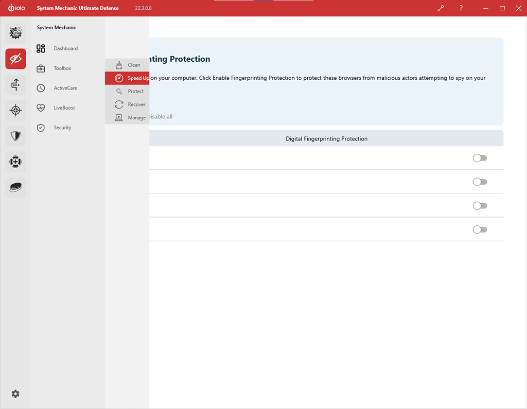 System Mechanic 22 Dashboard - Better Interface