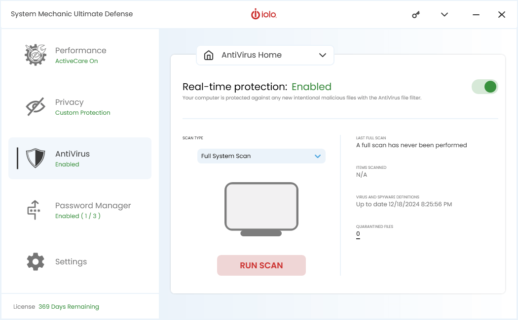 Malware Killer in System Mechanic Ultimate Defense