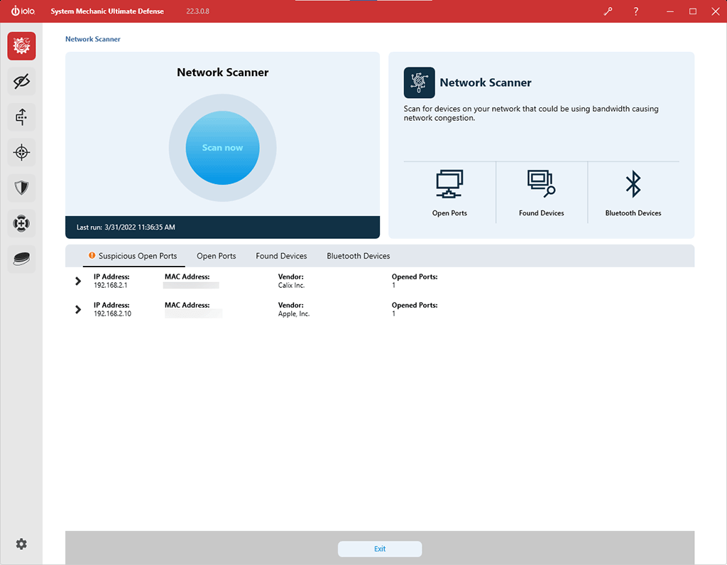 System Mechanic 22 Network Scanner